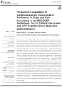 Cover page: Prospective Evaluation of Cardiopulmonary Resuscitation Performed in Dogs and Cats According to the RECOVER Guidelines. Part 2: Patient Outcomes and CPR Practice Since Guideline Implementation.