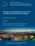 Cover page: A simple and fast algorithm for estimating the capacity credit of solar and storage