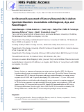 Cover page: An Observed Assessment of Sensory Responsivity in Autism Spectrum Disorders: Associations with Diagnosis, Age, and Parent Report.