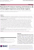 Cover page: Repeated LPS induces training and tolerance of microglial responses across brain regions