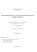 Cover page: Maximizing Presence in Projection-Based Virtual Reality Systems