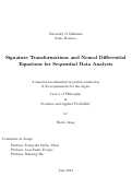 Cover page: Signature Transformations and Neural Differential Equations for Sequential Data Analysis