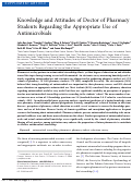 Cover page: Knowledge and Attitudes of Doctor of Pharmacy Students Regarding the Appropriate Use of Antimicrobials