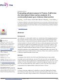 Cover page of Evaluating advance peace in Fresno, California: An interrupted times series analysis of a community-based gun violence intervention