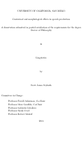 Cover page: Contextual and morphological effects in speech production