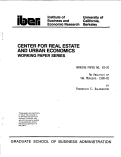 Cover page: An Analysis of S&amp;L Mergers, 1980-82