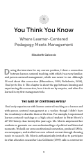 Cover page of You Think You Know: Where Learner-Centered Pedagogy Meets Management