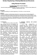 Cover page: Surface engineering of glazing materials and structures using plasma 
processes