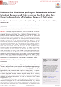 Cover page: Evidence that Clostridium perfringens Enterotoxin-Induced Intestinal Damage and Enterotoxemic Death in Mice Can Occur Independently of Intestinal Caspase-3 Activation