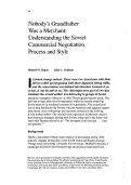 Cover page: Nobody's Grandfather Was a Merchant: Understanding the Soviet Commercial Negotiation Process and Style