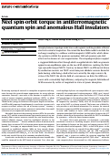 Cover page of Néel spin-orbit torque in antiferromagnetic quantum spin and anomalous Hall insulators