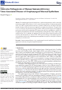 Cover page: Molecular Pathogenesis of Human Immunodeficiency Virus-Associated Disease of Oropharyngeal Mucosal Epithelium.