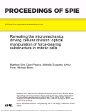 Cover page: Revealing the micromechanics driving cellular division: optical manipulation of force-bearing substructure in mitotic cells