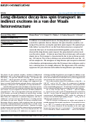 Cover page: Long-distance decay-less spin transport in indirect excitons in a van der Waals heterostructure.