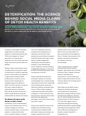 Cover page: Detoxification: The science behind social media claims of detox health benefits