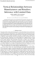 Cover page: Vertical relationships between manufacturers and retailers: inference with limited data