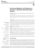 Cover page: Prodromal Markers of Parkinson's Disease in Patients With Essential Tremor