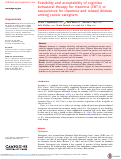 Cover page: Feasibility and acceptability of cognitive behavioral therapy for insomnia (CBT-I) or acupuncture for insomnia and related distress among cancer caregivers