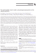 Cover page: The carbohydrate-insulin model: a physiological perspective on the obesity pandemic