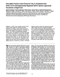 Cover page: Drosophila nuclear lamin precursor Dm0 is translated from either of two developmentally regulated mRNA species apparently encoded by a single gene.