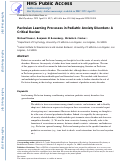 Cover page: Pavlovian Learning Processes in Pediatric Anxiety Disorders: A Critical Review