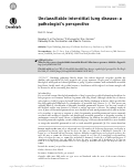 Cover page: Unclassifiable interstitial lung disease: a pathologist's perspective