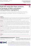 Cover page: Right-left ventricular shape variations in tetralogy of Fallot: associations with pulmonary regurgitation.