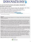 Cover page: A Low Cost Escharotomy Simulation Model for Residency Education