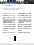 Cover page: Federal Housing Assistance in Los Angeles County is Primarily for High-Income Neighborhoods