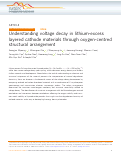 Cover page: Understanding voltage decay in lithium-excess layered cathode materials through oxygen-centred structural arrangement