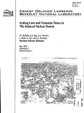 Cover page: Scaling Laws and Transient Times in {sup 3}He Induced Nuclear Fission