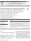 Cover page: Postoperative respiratory failure: An update on the validity of the Agency for Healthcare Research and Quality Patient Safety Indicator 11 in an era of clinical documentation improvement programs.