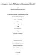 Cover page: A Simulation Study of Diffusion in Microporous Materials