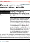 Cover page: Risk-stratified treatment for drug-susceptible pulmonary tuberculosis