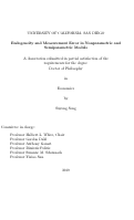 Cover page: Endogeneity and measurement error in nonparametric and semiparametric models