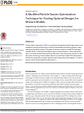 Cover page: A Modified Particle Swarm Optimization Technique for Finding Optimal Designs for Mixture Models