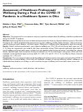 Cover page: Assessment of Healthcare Professionals Wellbeing During a Peak of the COVID-19 Pandemic in a Healthcare System in Ohio.