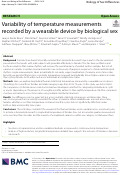 Cover page: Variability of temperature measurements recorded by a wearable device by biological sex.