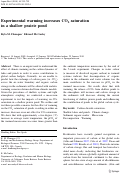 Cover page: Experimental warming increases CO2 saturation in a shallow prairie pond