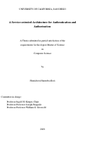 Cover page: A service-oriented architecture for authentication and authorization