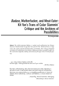 Cover page: Badass, Motherfucker, and Meat-Eater: Kit Yan’s Trans of Color Slammin’ Critique and the Archives of Possibilities