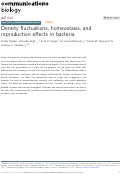 Cover page: Density fluctuations, homeostasis, and reproduction effects in bacteria