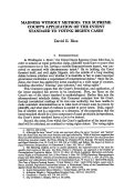 Cover page: Madness without Method: The Supreme Court's Application of the Intent Standard to Voting Rights Cases