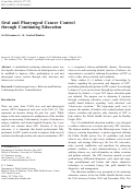 Cover page: Oral and Pharyngeal Cancer Control through Continuing Education