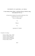 Cover page: Constraining Dark Matter and Dark Energy Models using Astrophysical Surveys