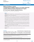 Cover page: Mentes Positivas en Acción: A Randomized Feasibility Study of a Promotor-Delivered Cognitive Behavioral Stress Management Program for Low-Income Spanish-Speaking Latinos