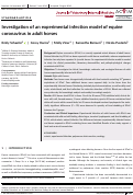 Cover page: Investigation of an experimental infection model of equine coronavirus in adult horses