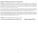 Cover page of Insider Trading Against the Corporation