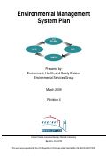 Cover page: Environmental Management System Plan
