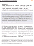 Cover page: Within- and between-city contrasts in nitrogen dioxide and mortality in 10 Canadian cities; a subset of the Canadian Census Health and Environment Cohort (CanCHEC)